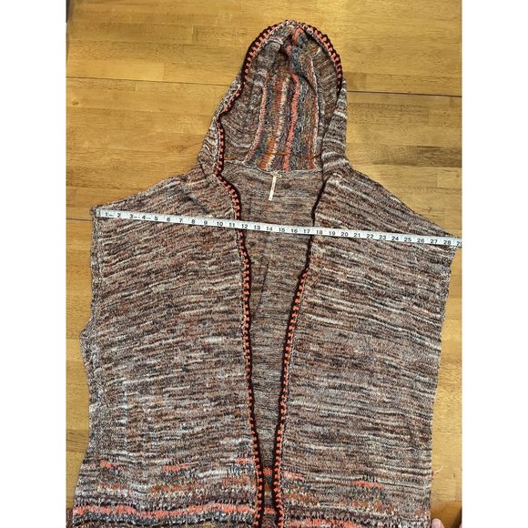 Free‎ People Festival Lagenlook Jungle Heat Hood Tiger Fringe Cardigan Size S/P - Picture 6 of 8
